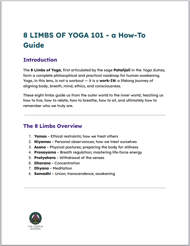 The 8 Limbs of Yoga 101 - A How-To Activation Guide