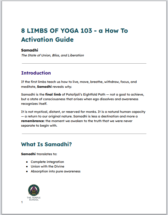 The 8 Limbs of Yoga 103 - A How-To Activation Guide