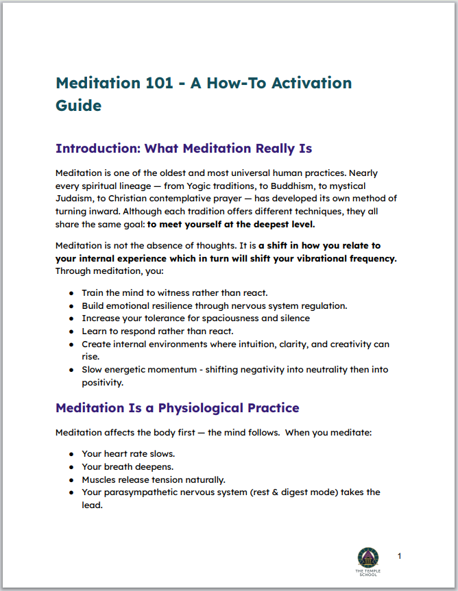 Meditation 101 - A How-To Activation Guide